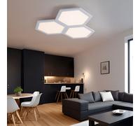 Lampada Da Soffitto LED Esagonale Opalina Bianca In Alluminio