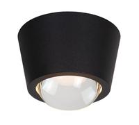 Lampada Da Soffitto LED In Alluminio E Vetro Nera 3000K Per Soggiorno E Cucina