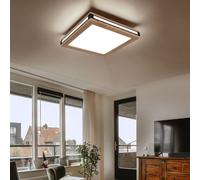 Lampada Da Soffitto LED In Legno 3 Modalità Di Luce 30x30cm [EEK: Inaditato]