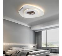 Lampada da Soffitto LED in Metallo Moderno Chic Telecomando Dimmerazione Semplice Design Ovale 42w Bianco Moderno Ultrasottile Paralume in Ferro Curvo Soffitto Luce Camera da Le, One Color, 55cm
