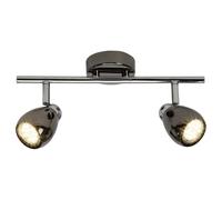 Brilliant lampada Milano Spot LED 2 luci cromo/cromo nero | 2x LED-PAR51, GU10, 3W lampade a riflettore LED incluse, (250lm, 3000K) | Scala da A ++ a E | Testa orientabile