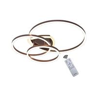 Lampada da soffitto LED Moderna con Telecomando 54W, dimmerabile, a Incasso, Marrone, con 3 Anelli, Ideale per Soggiorno, Cucina, Isola, Camera da Letto e Sala da Pranzo. Dimensioni: 65 * 52 * 1