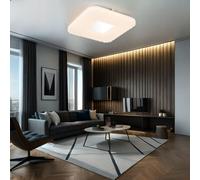 Plafoniera a LED cromata opale faretto lampada bianca illuminazione soggiorno quadrato Globo 41343-18