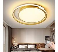 Lampada Da Soffitto LED Plafoniera Rotonda Lampada A Sospensione Dimmerabile Con Telecomando Illuminazione Lampada Da Soggiorno Luci Moderne Camera Da Letto Asilo Lampadario (Gold,Dimming/42CM/40W)