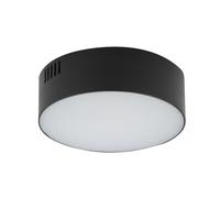 Lampada Da Soffitto LED Rotonda Nera Ø 11 Cm H: 4 Cm Piatta Antiriflesso 3000 K