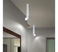 Lampada da Soffitto Luce Faretto Regolabile LED Pavimento Alluminio H 38cm 2x