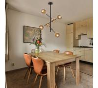 BRILONER - PLAFONIERA 6 LED CON STELO - E14 METALLO/LEGNO