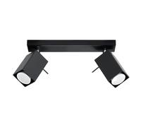 LAMPADA DA SOFFITTO MERIDA 2 GU10 NERO SOLLUX SL.0100