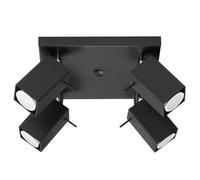 LAMPADA DA SOFFITTO MERIDA 4 GU10 NERO SOLLUX SL.0102