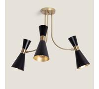LEDKIA LIGHTING Lampada da Soffitto Metallo 3 Faretti Jigger Bianco E27