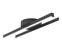 Lampada da soffitto moderna a LED in metallo a strisce lunghe Lampada a sospensione nera lineare geometrica industriale 26W Modalità a 3 colori Lampadario a sospensione a superficie domestica per