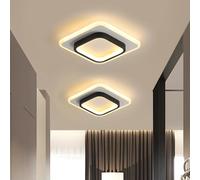 Lampada da soffitto moderna a LED, plafoniera a LED quadrata 21W 2350LM, plafoniera in acrilico nero, illuminazione interna per soggiorno camera da letto
