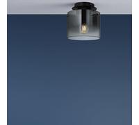 lampada da soffitto moderna con Ø 20 cm - plafoniera con paralume in vetro - attacco E27 - max. 60 W - in vetro/metallo - nei colori caffè/fumo