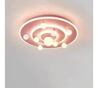Lampada da soffitto moderna for camera dei bambini Blue Planet, montaggio a incasso, lampada da soffitto for camera da ragazzo e ragazza, rotonda, rosa, lampadario for camera da letto(Pink)