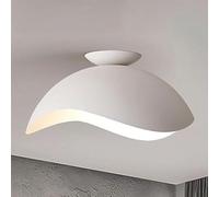 Lampada da soffitto moderna in ferro battuto con LED, montaggio a filo, 15,7 pollici, illuminazione 12 W, 3000 K-6000 K, for soggiorno, sala pranzo, camera letto, studio ，Lampade a sospensione(Blanc)