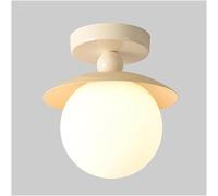 Lampada da Soffitto Moderna Nordica Semi-Incassata E27,Da a Globo in Vetro con Paralume a Sfera Bianca per Corridoio, Cucina, Camera da Letto - Illuminazida Soffitto Rossa Contemporanea/Crema