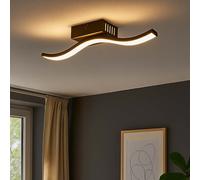 Plafoniera Lampada Sala Pranzo Nero Lampada da Cucina Onde LED L 34,3cm [EEK: E]