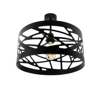 Lampada Da Soffitto Nera Con Paralume A Spalla Design Moderno Soggiorno