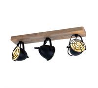 Plafoniera Faretto da Soffitto Lampada di Legno Cucina Mobile 3 Fiamma L 59 CM