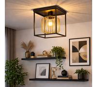 Lampada Da Soffitto Nera Per La Cucina E La Sala Da Pranzo 1 Fiamma H 28,5 Cm