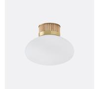 Lampada da soffitto o da parete, in ottone, bambù e vetro opalino, DOLCE Bianco TU