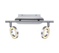 Lampada da soffitto orientabile faretto da soffitto cromo lampade da soffitto spot mobili soggiorno, LED, 2x 5 watt, 700 lumen, bianco caldo, L 31,5 cm