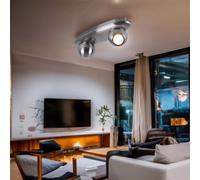 Lampada da Soffitto Ospiti Dormire Camera Luce Spot Argento Sfera Faretto