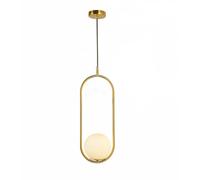 Lampada da Soffitto Ovale Oro Sfera in Vetro Attacco E27 Lampadario Sospeso IP20