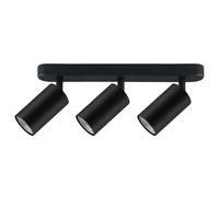 Maclean Lampada da parete a soffitto Spot Light Mobile Regolabile attacco GU10 per lampadine LED e alogene fino a 35W 55x100mm girevole (3x fiamme senza lampadina, Nero)