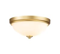 Lampada Da Soffitto Per Bagno IP44 2-Fiamma Ottone Vetro Opale E27