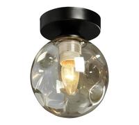 Lampada da soffitto per Camera da Letto, Rotonda, in Stile Industriale, con Montaggio a Filo, Semplice Lampada da soffitto per Interni a Globo in Vetro e Porta d'ingresso (A)