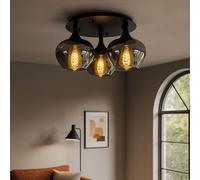 Lampada Da Soffitto Per Sala Da Pranzo Fumè Nera Rotonda LED D 45 Cm [EEK: E]