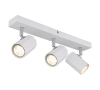 Lampada da soffitto per soggiorno, faretto orientabile, bianco, alluminio, L 39 cm