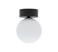 Lampada Da Soffitto Piccola Sfera G9 Ø 12 Cm Nero Bianco Vetro Metallo Rotonda