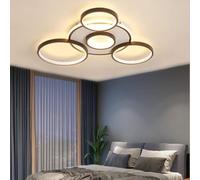 Lampada da Soffitto Plafoniera Dimmerabile A LED con Telecomando Ampio Soggiorno Illuminazione A Soffitto Luce Moderna Colore Luminosità Camera da Letto Regolabile Sala da Pranz, Brown, 5Heads