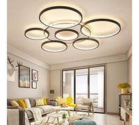 Lampada da Soffitto Plafoniera Dimmerabile A LED con Telecomando Ampio Soggiorno Illuminazione A Soffitto Luce Moderna Colore Luminosità Camera da Letto Regolabile Sala da Pranz, Brown, 7Heads