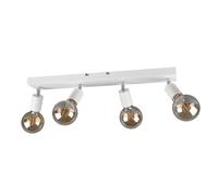 Lampada da soffitto Plafoniera Faretto Lampada da corridoio, faretti a 4 fiamme orientabili, metallo bianco opaco, 4 prese E27, AxLxP 12x60x9cm