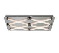 Lampada da soffitto plafoniera lampada da soggiorno lampada da camera da letto lampada da corridoio, cromo satinato, LED 7W 405Lm bianco caldo, LxLxH 58x34x6cm