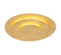 Lampada da soffitto plafoniera lampada da soggiorno lampada da camera da letto lampada da corridoio, metallo color oro, 1x LED 2400Lm 3000K bianco caldo, D 49 cm