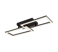 Lampada da soffitto, plafoniera, lampada da soggiorno, nera, cristalli, mobile, LED, 61,5 cm