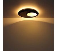 Lampada da soffitto plafoniera retroilluminazione lampada da pranzo effetto legno nero LED D 48 cm