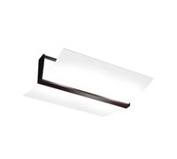 Plafoniera Contemporanea Wood Metallo Nero Wengè Vetro Bianco 2 Luci E27 43Cm