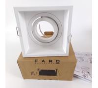 Lampada da soffitto quadrata Faro Hyde orientabile in acciaio bianco opaco GU10