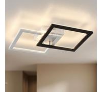 Lampada Da Soffitto Quadrata Nera Warmwhite LED L 48 Cm