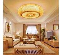 Lampada Da Soffitto Rattan Bambù Naturale Paralume Vintage Tessuto A Mano E27 Plafoniera Sala Da Pranzo Camera Da Letto Soggiorno Illuminazione A Soffitto Ristorante Cucina Ufficio Lampadario,60cm