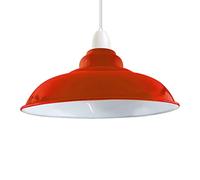 Lampada da soffitto retrò in metallo facile da montare, moderna, arancione, 32 cm, rustica, industriale, E27, lampada a sospensione