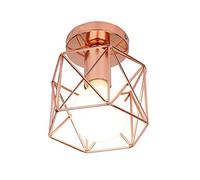 Lampada da Soffitto Retrò Industriale in Ferro Quadrato in metallo, lampada a sospensione cubo E27 per soggiorno camera da letto Cafe Bar Restaurant Ingresso corridoio (Oro rosa)