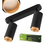 Lampada da soffitto riflettore LED 2x GU10 tubo spot ELIGIS nero LUMILED