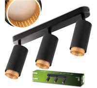 Lampada da soffitto Riflettore LED 3x GU10 Tuba Spot ELIGIS Nero LUMILED
