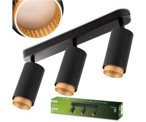 Lampada da soffitto Riflettore LED 3x GU10 Tuba Spot ELIGIS Nero LUMILED